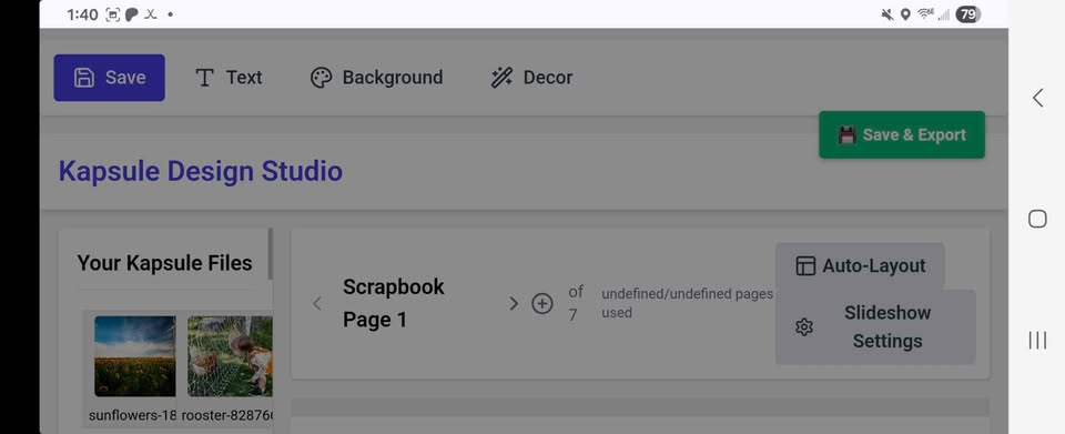 Mobile Design Studio Interface